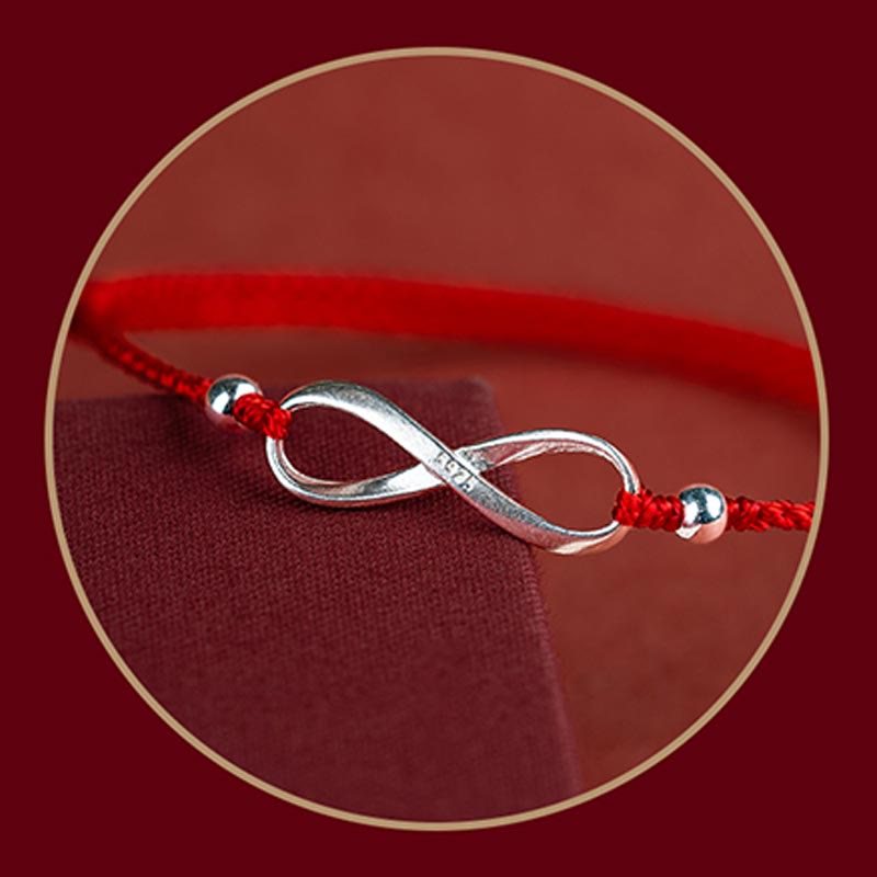 日本未入荷 [ONE ENOUGH] Red Silver Ball Bracelet Buddha Stones 925 Sterling Silver Endless Knot Protection