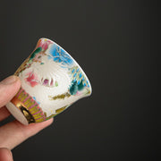 Buddha Stones Dragon Phoenix Flowers Ceramic Teacup Kung Fu Tea Cup 50ml