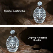 Buddha Stones Chinese Zodiac Natal Buddha Om Mani Padme Hum Lotus Compassion Necklace Pendant Necklaces & Pendants BS 23