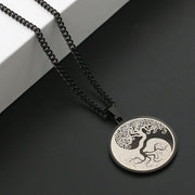 Buddha Stones The Tree of Life Titanium Steel Connection Necklace Pendant Necklaces & Pendants BS 3