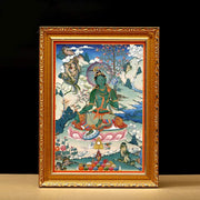 Buddha Stones Tibetan Framed Thangka Painting Blessing Decoration Decorations BS 20