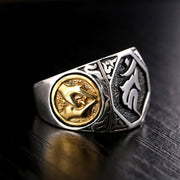 Buddha Stones 925 Sterling Silver Sanskrit Design Carved Protection Adjustable Ring Ring BS 6