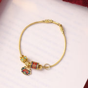 Buddha Stones Lotus Enlightenment Copper Beaded Charm Bracelet Bracelet BS 4