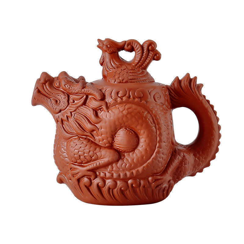 Buddha Stones Vintage Dragon Phoenix Ceramic Teapot – buddhastoneshop