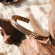 Buddha Stones Vintage Magnetic Copper Adjustable Cuff Bracelet Bangle