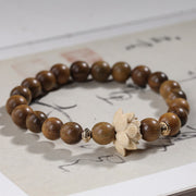 Buddha Stones Green Sandalwood Boxwood Lotus Soothing Bracelet Bracelet BS 8