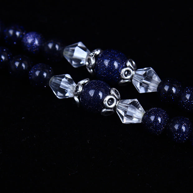 Buddha Stones Blue Sandstone Wealth Gemstone Bracelet Necklace Bracelet Necklaces & Pendants BS 7