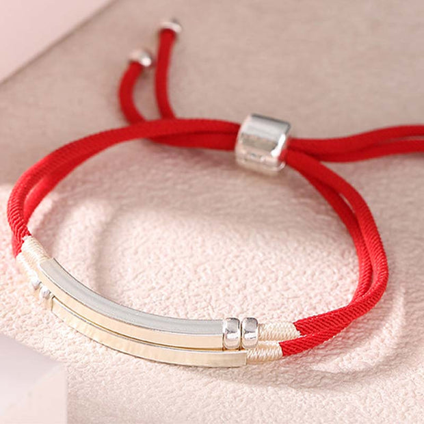 Buddha Stones 925 Sterling Silver Red String Layered Braid Bracelet Bracelet BS 4