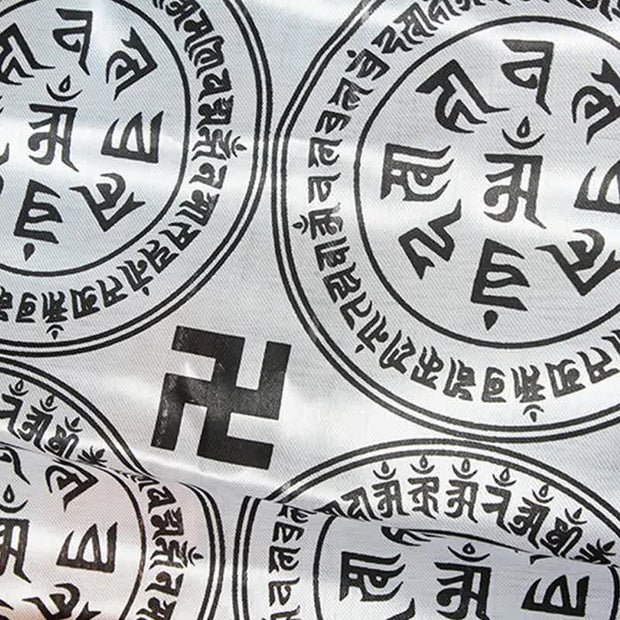 Buddha Stones Tibetan 5 Colors Windhorse Auspicious Swastika Outdoor 20 Pcs Prayer Flag
