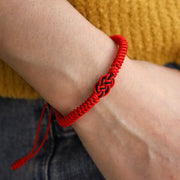 Buddha Stones 2Pcs Tibetan Luck Chinese Knot Protection String Bracelet Bracelet BS 11