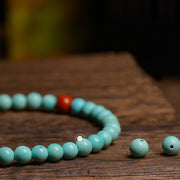 Buddha Stones Turquoise Red Agate Bead Protection Bracelet