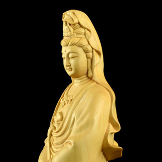 Buddha Stones Avalokitesvara Boxwood Blessing Home Decoration Decorations BS 7
