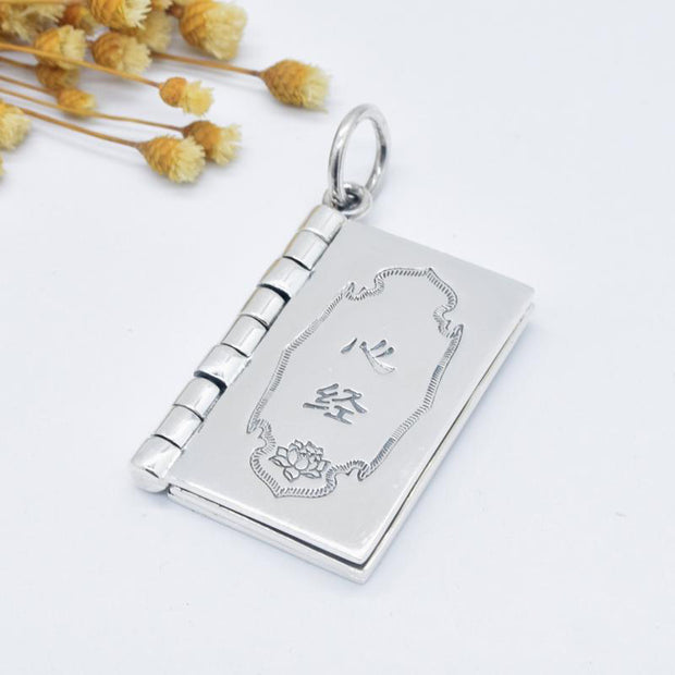 Buddha Stones 990 Sterling Silver Heart Sutra Great Compassion Shurangama Mantra Lotus Vajra Peace Necklace Pendant Necklaces & Pendants BS Heart Sutra