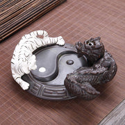 Buddha Stones Tiger Dragon Backflow Smoke Fountain Ceramic Yin Yang Blessing Incense Burner Decoration Decorations Incense Burner BS 1