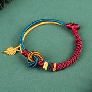 Buddha Stones Tibetan Handmade Mandala Knot Leaf Luck Rope Bracelet Bracelet BS 3