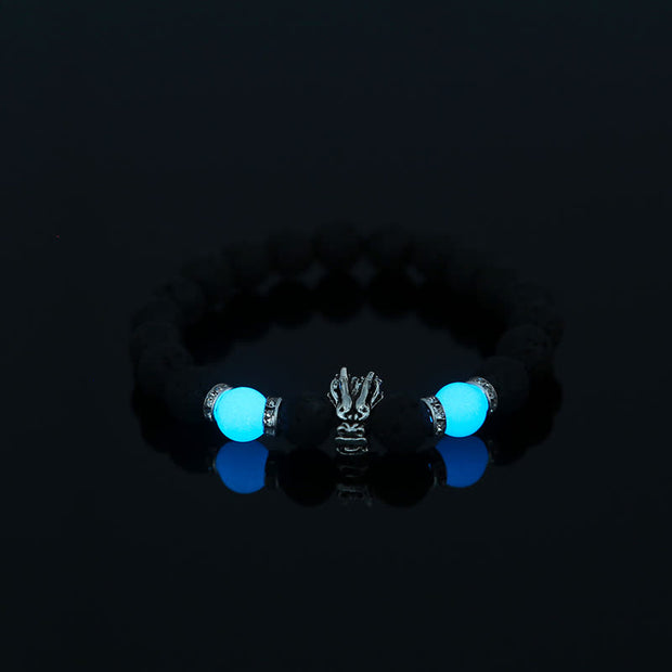 Buddha Stones Lava Rock Glowstone Luminous Bead Dragon Support Bracelet Bracelet BS 1