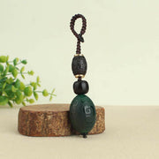 Buddha Stones Red Agate Green Agate Confidence Calm Key Chain Key Chain BS Green Agate (Power ♥ Success)