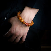Buddha Stones Tibetan Natural Camel Bone Amber Red Agate Turquoise Protection Luck Bracelet Bracelet BS 8