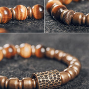 Buddha Stones Tiger Eye Stone Copper Protection Bracelet Bracelet BS 2