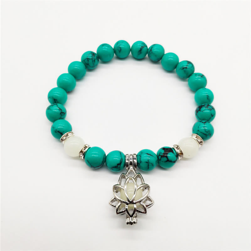 FREE Today: Positive Thinking Tibetan Turquoise Glowstone Luminous Bead Lotus Protection Bracelet FREE FREE 13