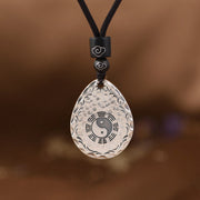 Buddha Stones Vintage 999 Sterling Silver Yin Yang Bagua Water Drop Design Balance Harmony Necklace Pendant Necklaces & Pendants BS 999 Sterling Silver