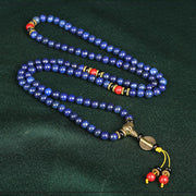 Buddha Stones Tibetan Mala Lapis Lazuli Positive Bracelet Mala Bracelet BS 1