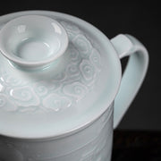 Buddha Stones Jingdezhen Linglong Porcelain Auspicious Dragon Phoenix Boat Smooth Sailing Ceramic Teacup Office Tea Cups 420ml