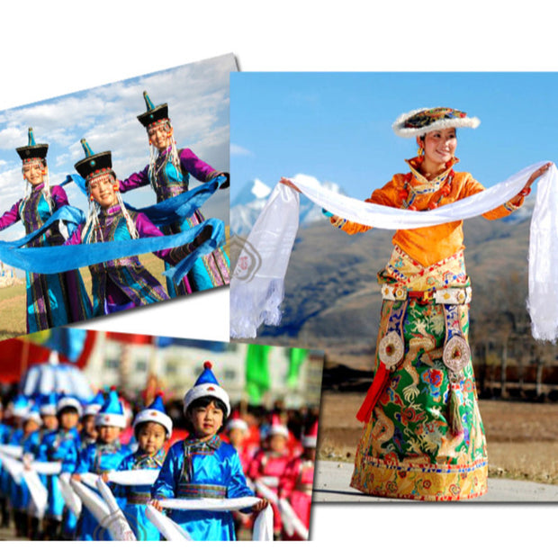 Tibetan Lucky Blessing 5 Colors Dragon Phoenix Pattern Khata Decoration (Extra 40% Off | USE CODE: FS40)