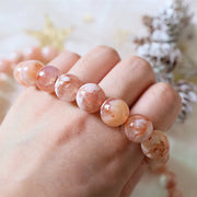 Buddha Stones Natural Rose Quartz Bead Blessing Bracelet Bracelet BS 1
