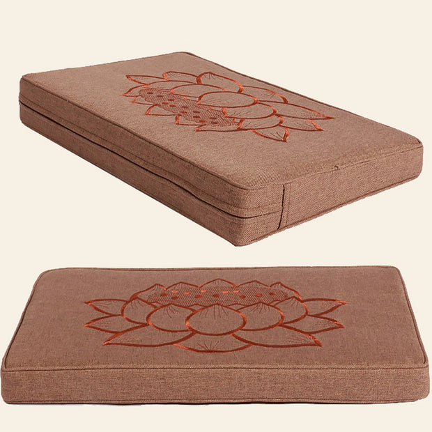 Buddha Stones Lotus Embroidered Cotton Linen Meditation Seat Cushion Home Living Room Decoration