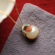 Buddha Stones Blessing Money Bag Jade Abundance Chain Necklace Pendant Necklaces & Pendants BS Blessing Money Bag