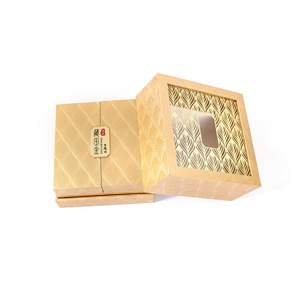 Buddha Stones Retro Jewelry Storage Feather Pattern Box Gift Box