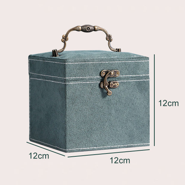 Buddha Stones Jewelry Box Organizer Three-Layer Jewelry Storage Box Flannel Gift Box