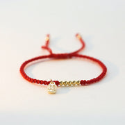 Buddha Stones Handmade Fu Character Charm Luck Fortune Rope Bracelet Bracelet BS 5