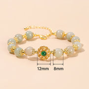 Buddha Stones Natural Jade Prosperity Bead Chain Bracelet Bracelet BS 9