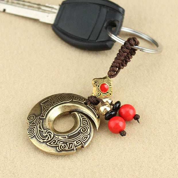 Buddha Stones Good Luck Fortune Copper Wealth Key Chain Key Chain BS 4