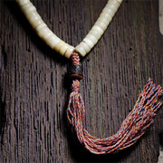 Buddha Stones Tibetan 108 Mala Beads Yak Bone Balance Strength Mala Bracelet Mala Bracelet BS 11