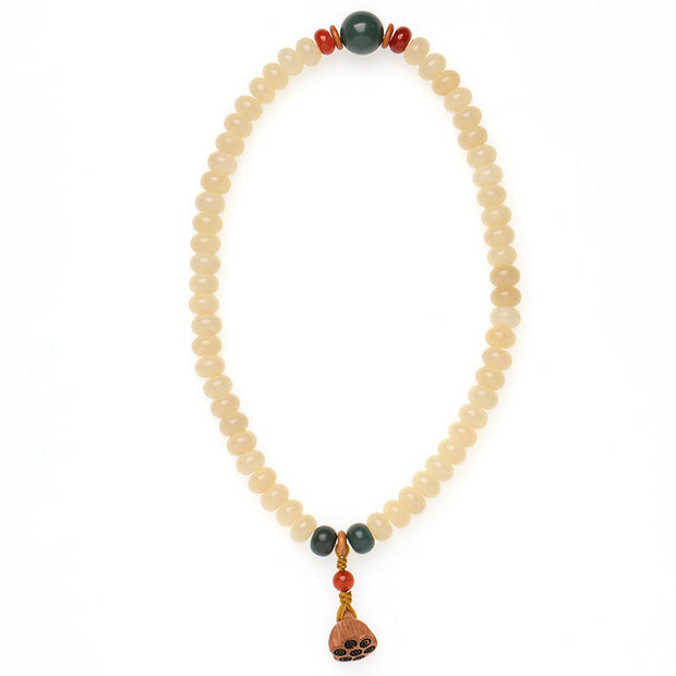 Buddha Stones Bodhi Seed Lotus Pod Charm Peace Double Wrap Bracelet Bracelet BS 13