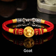 Buddha Stones 999 Gold Chinese Zodiac Auspicious Matches Om Mani Padme Hum Luck Handcrafted Bracelet
