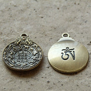 Buddha Stones Tibet 108 Mala Beads Nine Palaces Bagua Bodhi Seed Yak Bone Vajra Harmony Bracelet Mala Bracelet BS 19