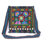 Buddha Stones Tibetan Handmade Embroidered Camellia Canvas Shoulder Bag Crossbody Bag Crossbody Bag BS 11