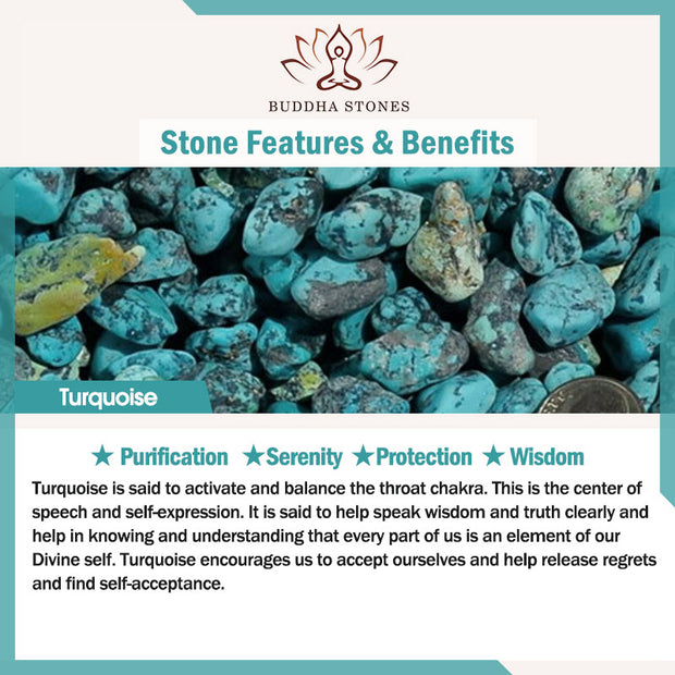 Buddha Stones Round Turquoise Stone Protection Strength Necklace Pendant Necklaces & Pendants BS 12