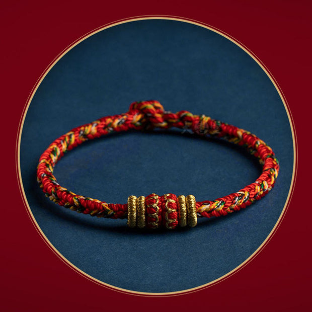 Buddha Stones Tibet Handmade Chinese Zodiac Natal Buddha Luck Strength Braided String Bracelet Bracelet BS 10