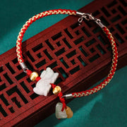 Buddha Stones Chinese Zodiac Jade Prosperity Red String Bracelet Anklet Bracelet BS Dragon(Bracelet/Anklet Size 19.5+4cm)