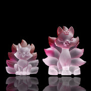 Buddha Stones Small Nine Tailed Fox Success Strength Home Figurine Decoration Decorations BS 7