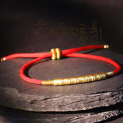 Buddha Stones Tibetan Buddhist Handmade Mani Mantra Lucky Red String Bracelet Bracelet BS 5