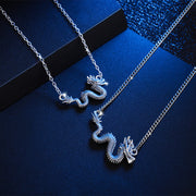 Buddha Stones 925 Sterling Silver Year Of The Dragon Auspicious Dragon Protection Chain Necklace Pendant Necklaces & Pendants BS 3
