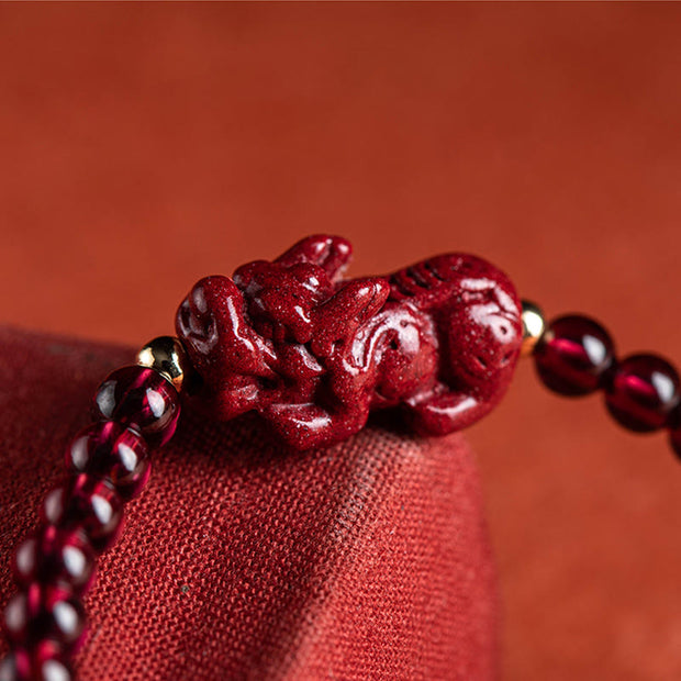 Buddha Stones Cinnabar PiXiu Blessing Calm String Bracelet Bracelet BS 6