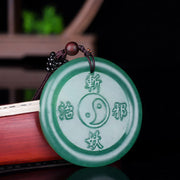 Buddha Stones Green Aventurine Yin Yang Balance Necklace Pendant Necklaces & Pendants BS 2