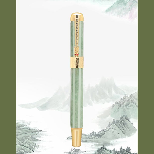 Buddha Stones Natural Jade Luck Pen With Gift Box Pen BS 8